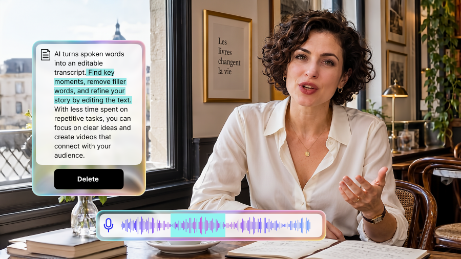 Transcribe Your Clip and Cut by Deleting Text